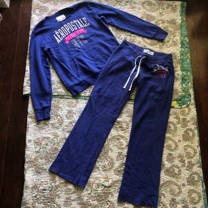 Aeropostale sweatshirt and flare bootcut drawstring pants tracksuit